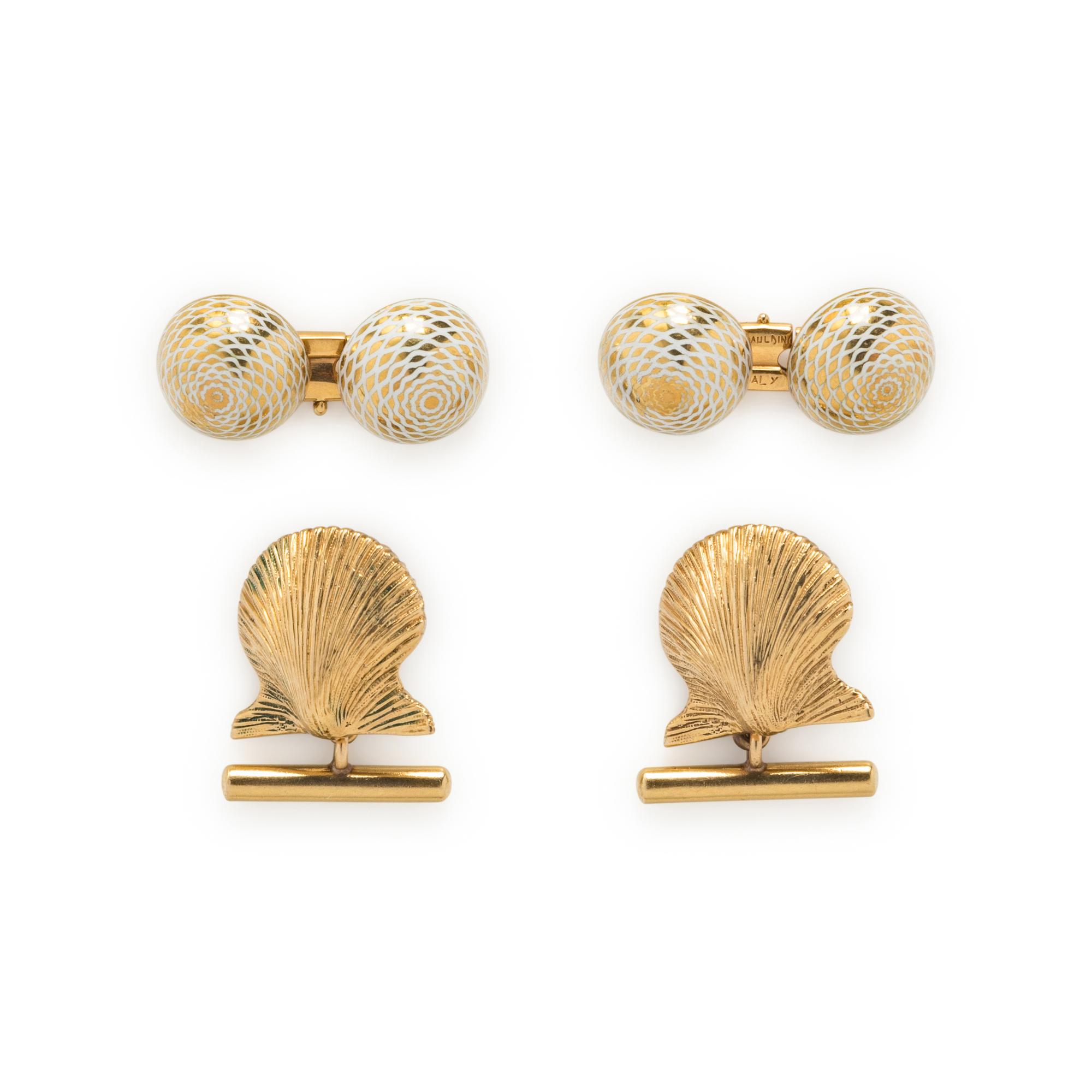 COLLECTION OF YELLOW GOLD CUFFLINKS
