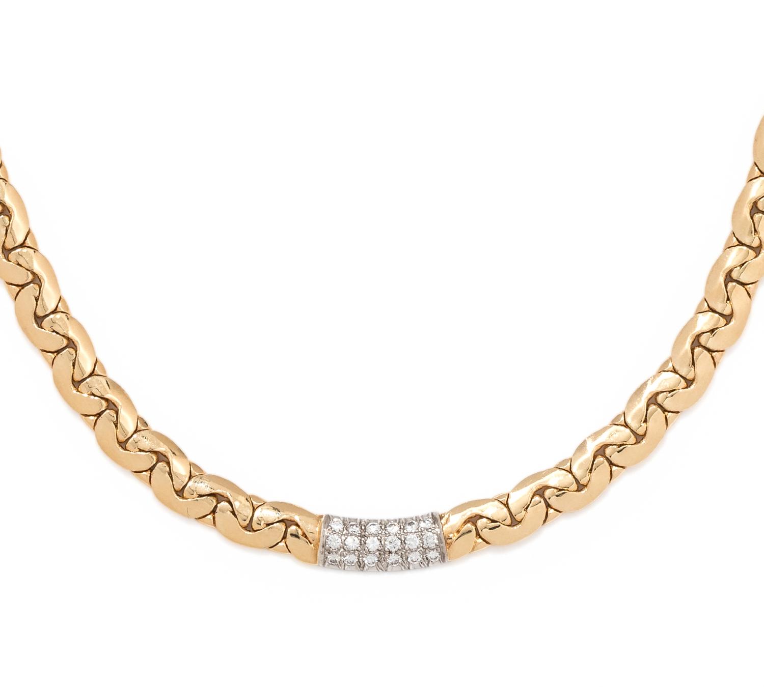 YELLOW GOLD AND DIAMOND NECKLACE