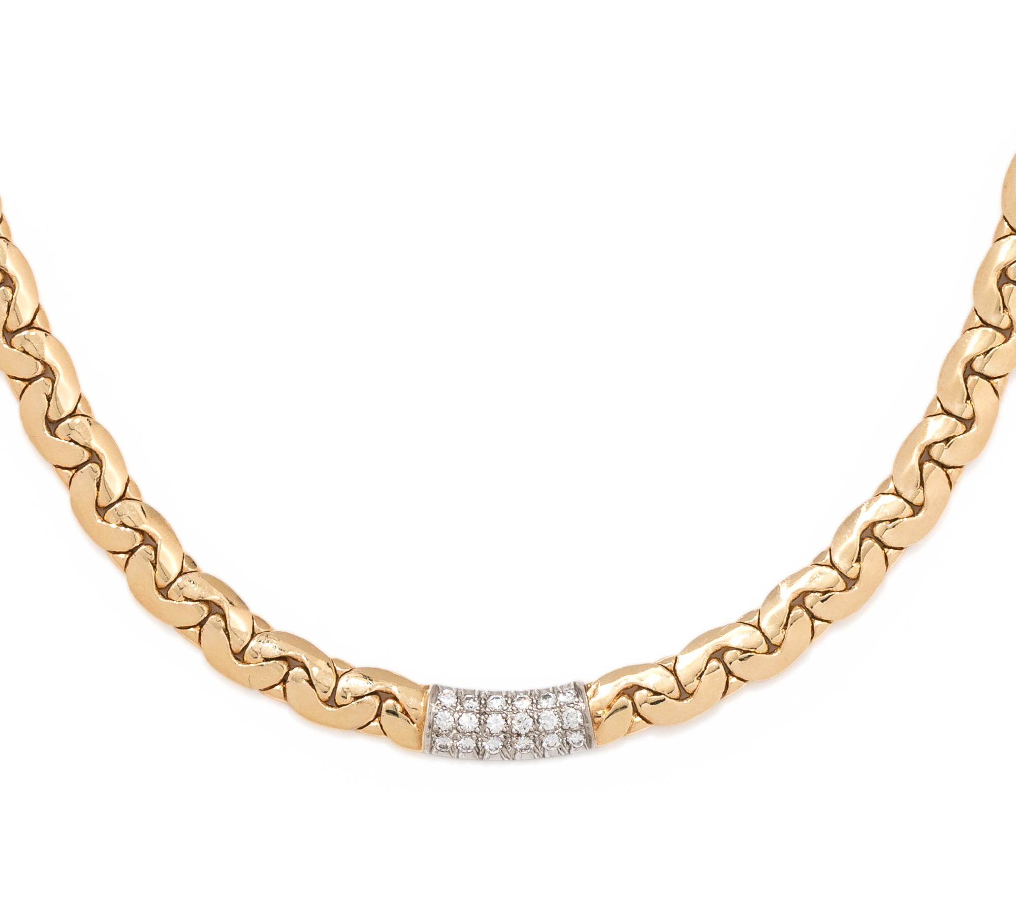 YELLOW GOLD AND DIAMOND NECKLACE