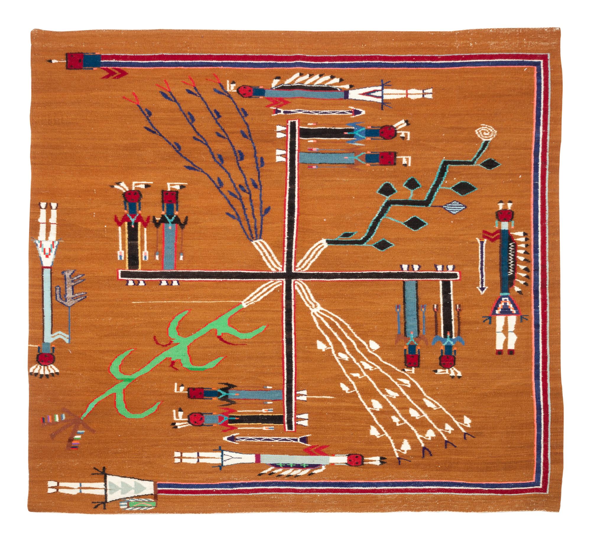 Navajo Sandpainting Weaving, From the Nightway Chant