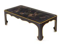A Japanese Lacquer Panel-Inset Low Table