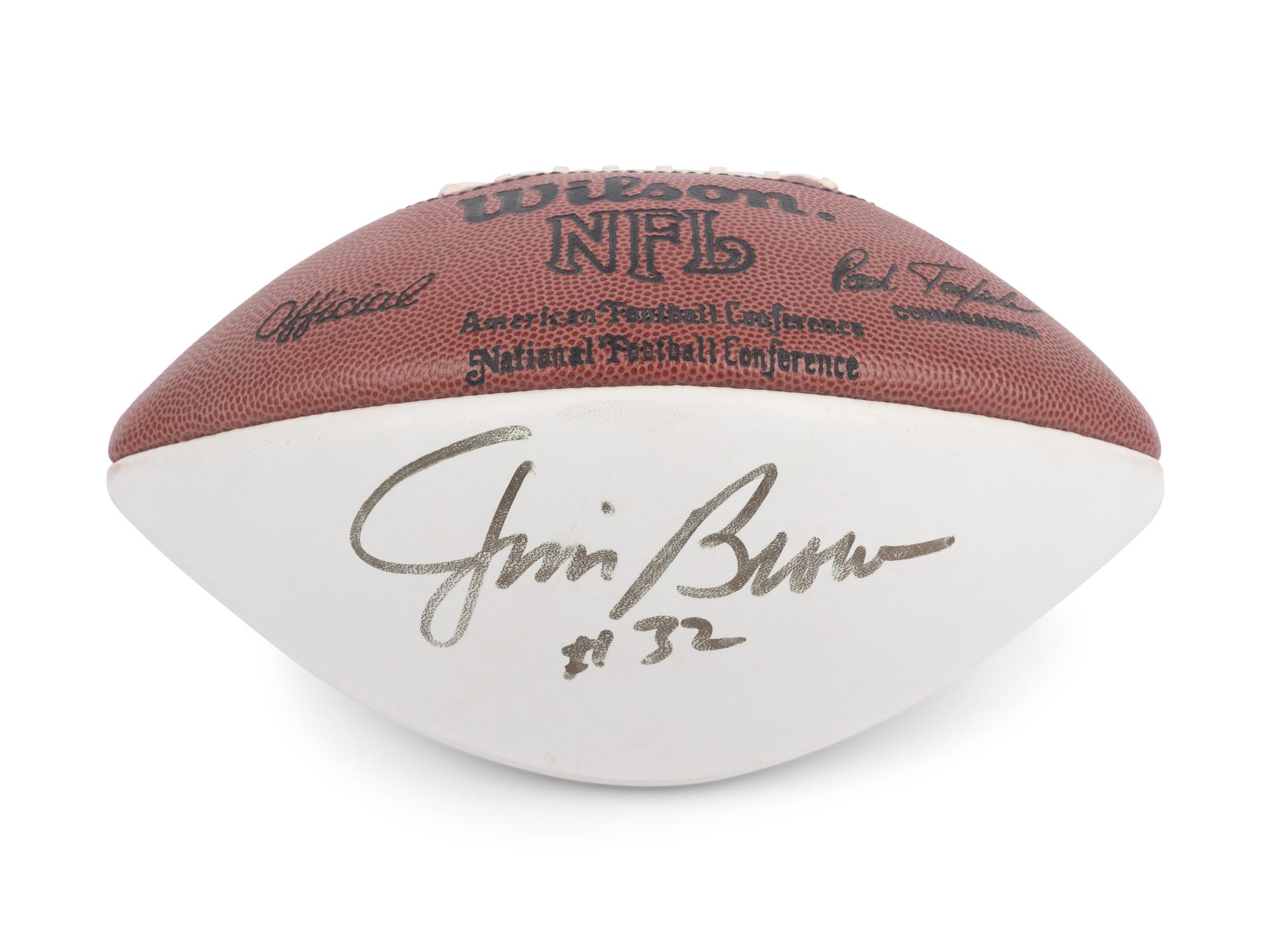 A Jim Brown Signed Autograph Football (Beckett Authentication Services),