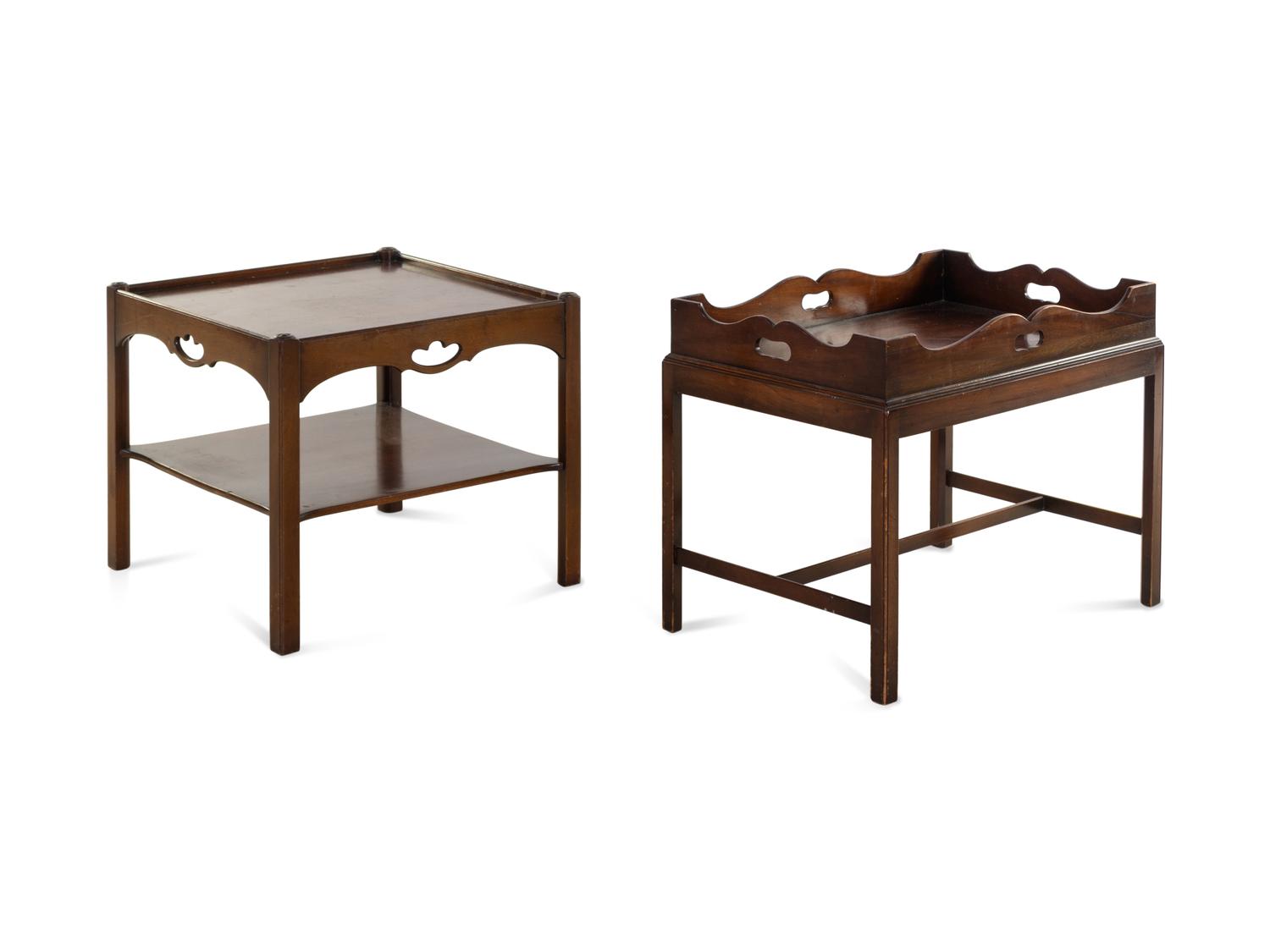 Two George III Style Mahogany Tray Tables