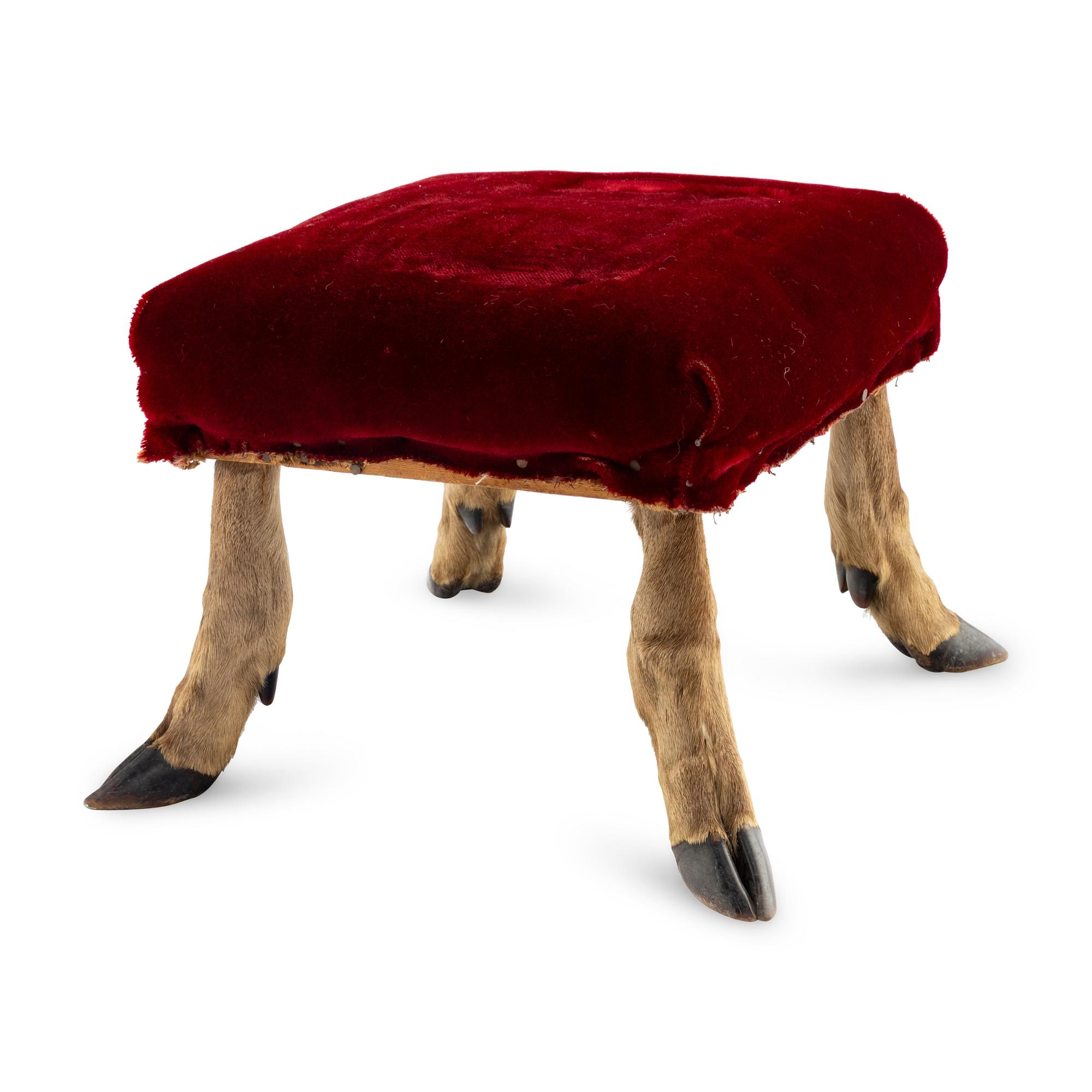 A Taxidermy Deer Leg Foot Stool