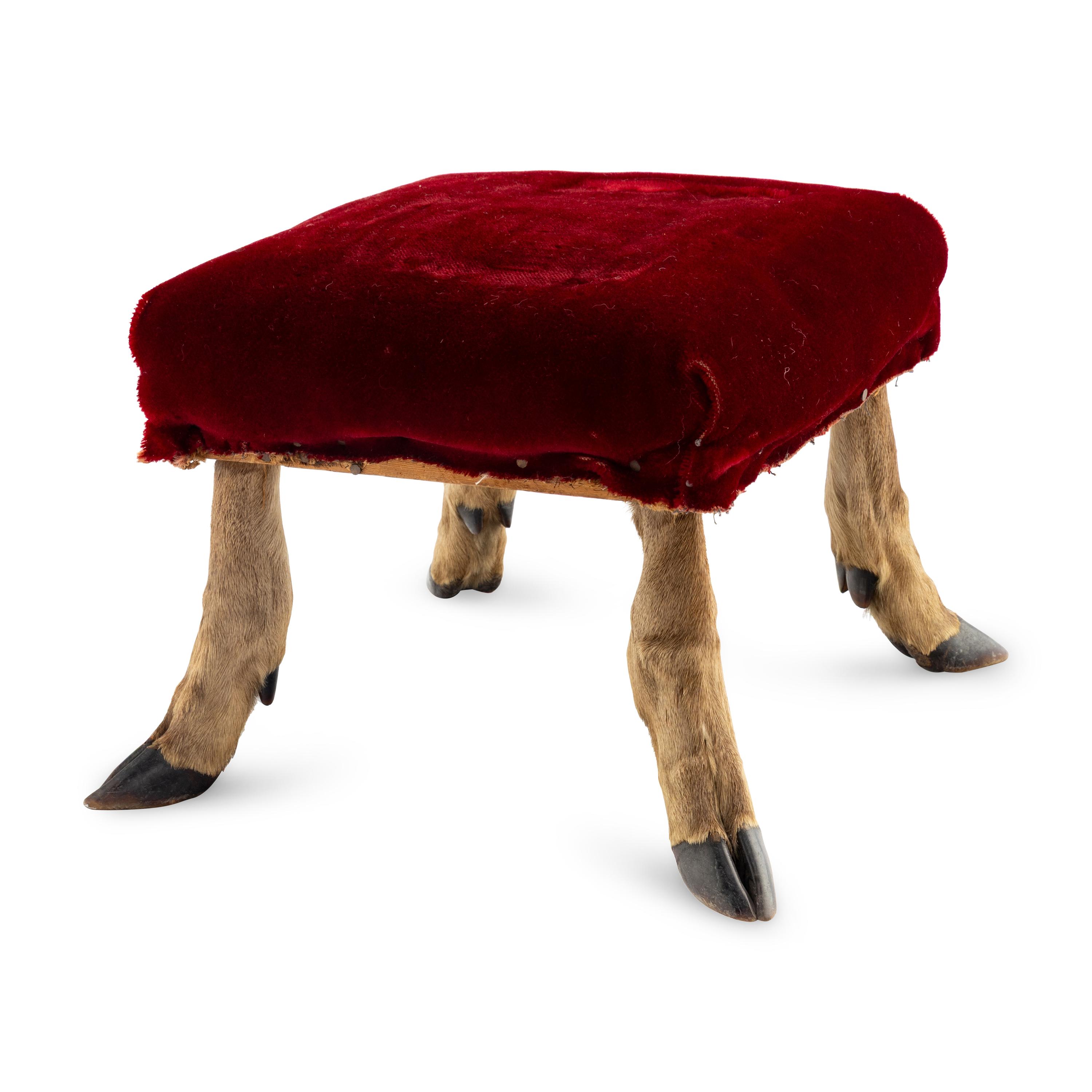 A Taxidermy Deer Leg Foot Stool