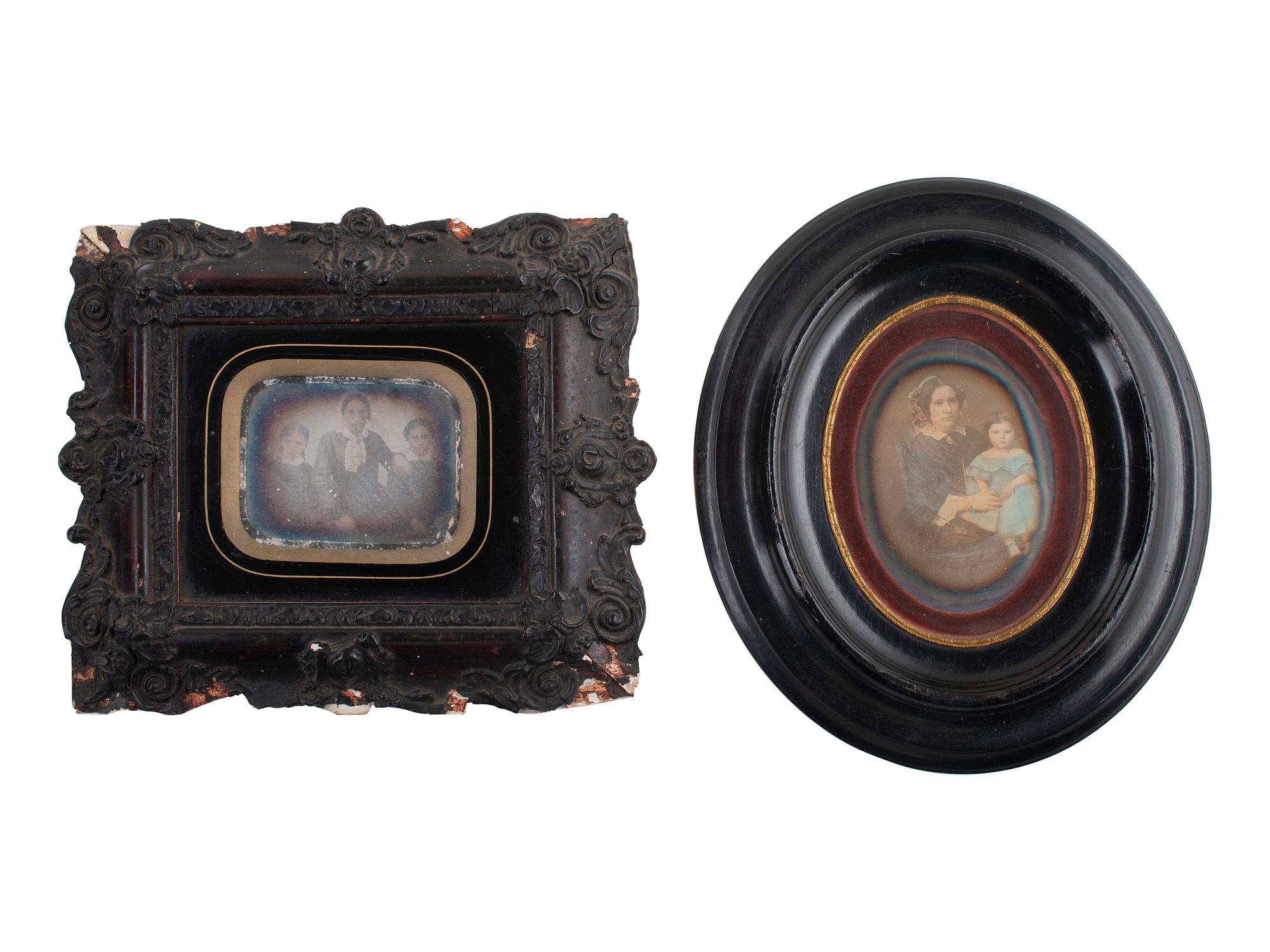 [EARLY PHOTOGRAPHY]. 7 charming daguerreotype portraits housed in frames.