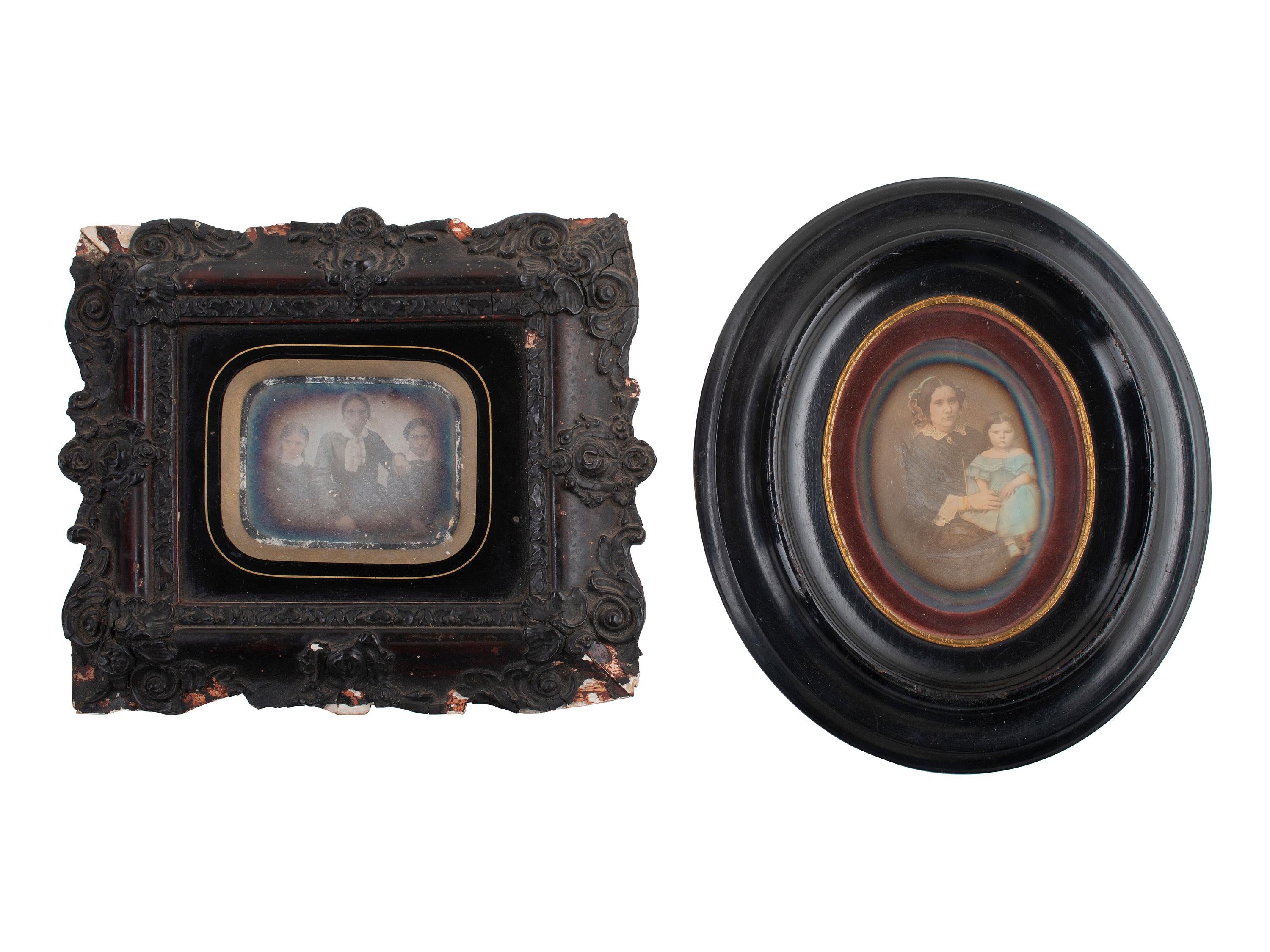 [EARLY PHOTOGRAPHY]. 7 charming daguerreotype portraits housed in frames.