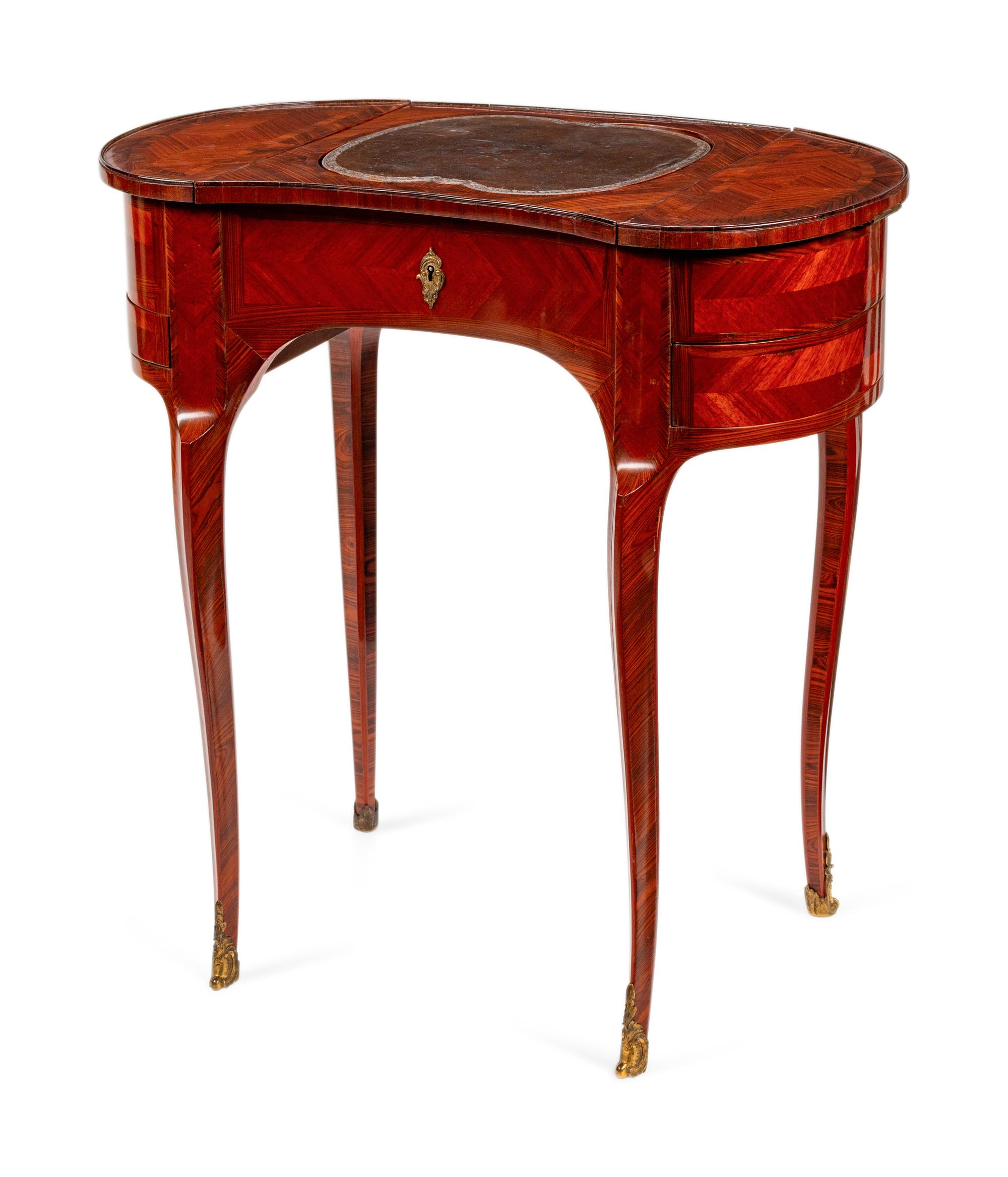 A French Mechanical Kidney-Shaped Dressing Table — 19TH CENTURY