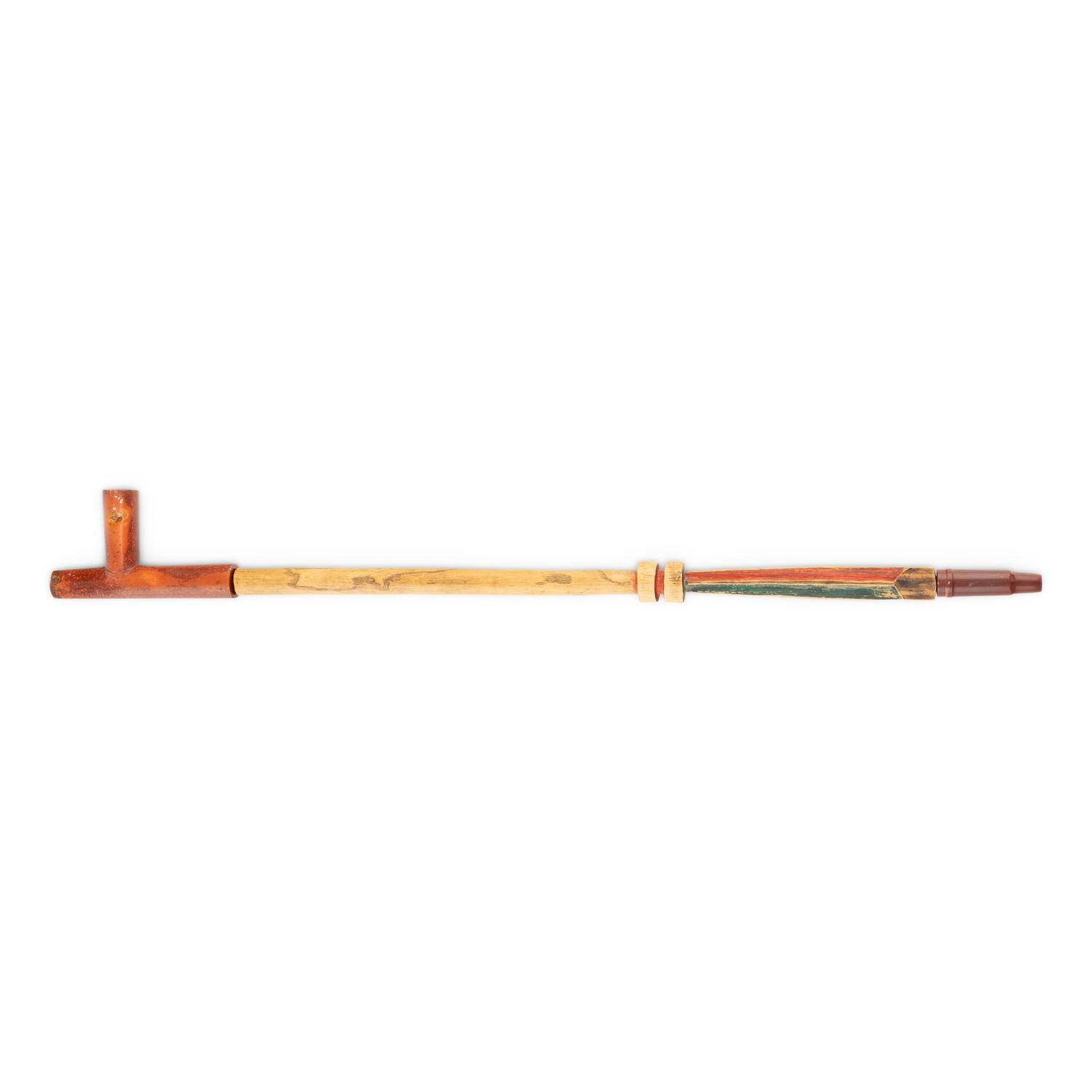 Dakota Painted Pipe Stem, with Catlinite Mouthpiece and Bowl