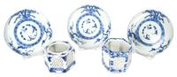 Two Pierced Chinese Blue and White Dresser Jars Height 3 x diameter 4 1/2 inches.