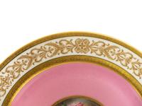 A Set of Eight Charles Ahrenfeldt Limoge Pink-Ground Porcelain Cabinet Plates