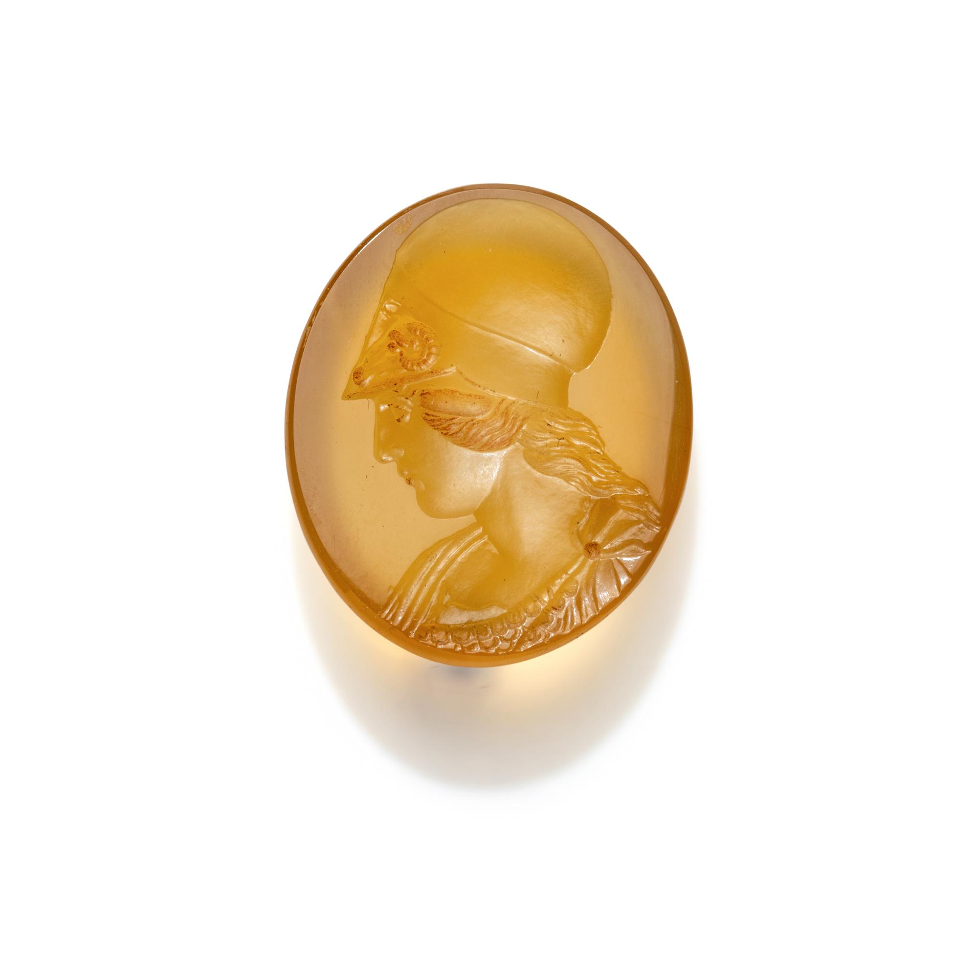A Neoclassical Agate Intaglio with Athena Promachos
