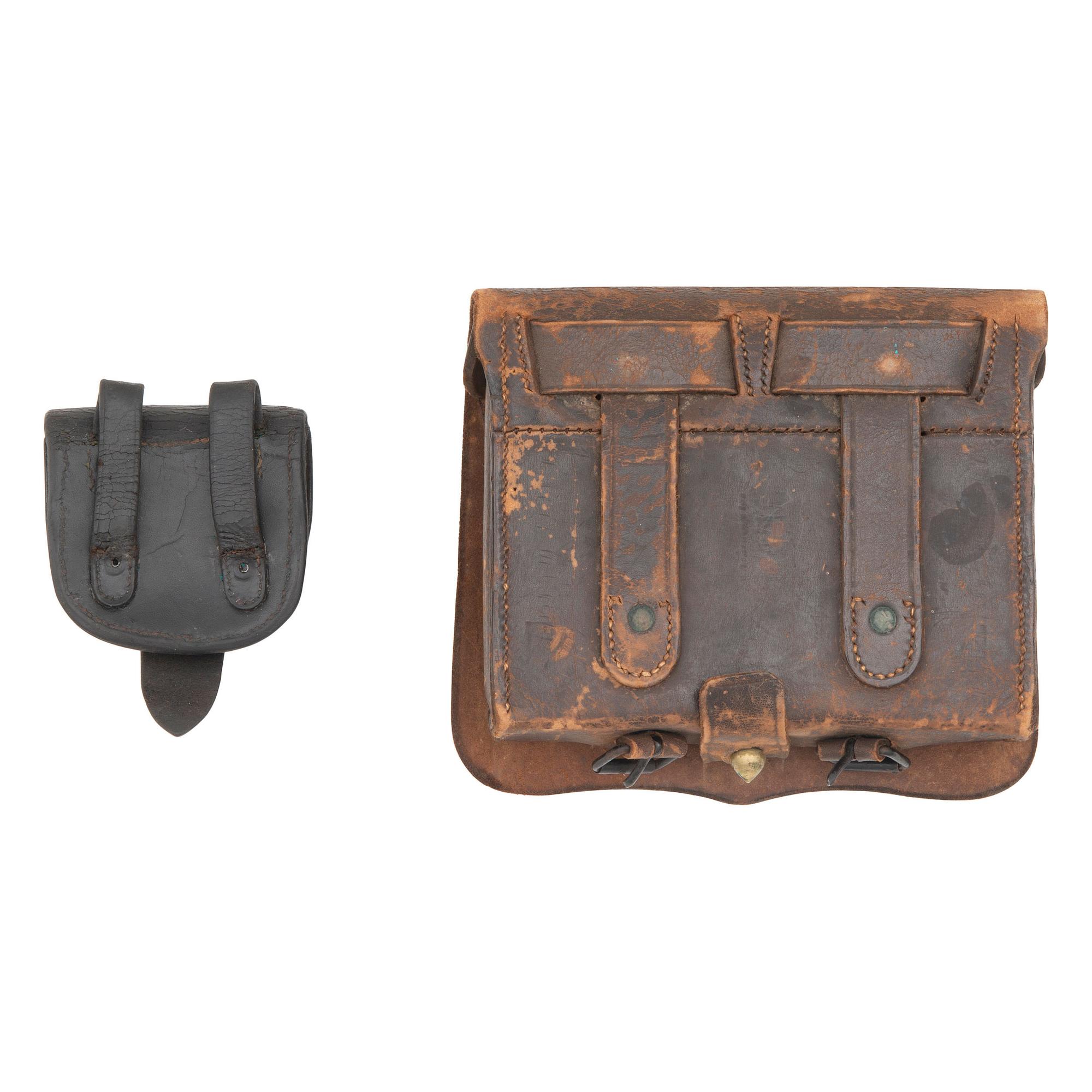 Baker & McKinney Contract US Pattern of March 1864 .58 Caliber Cartridge Box with Rare SNY Plate and a Cap Pouch