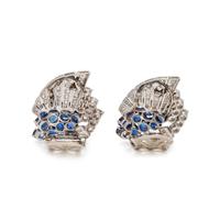 PAIR OF SAPPHIRE AND DIAMOND DRESS CLIPS