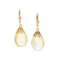 COLLECTION OF YELLOW GOLD AND HELIODOR JEWELRY