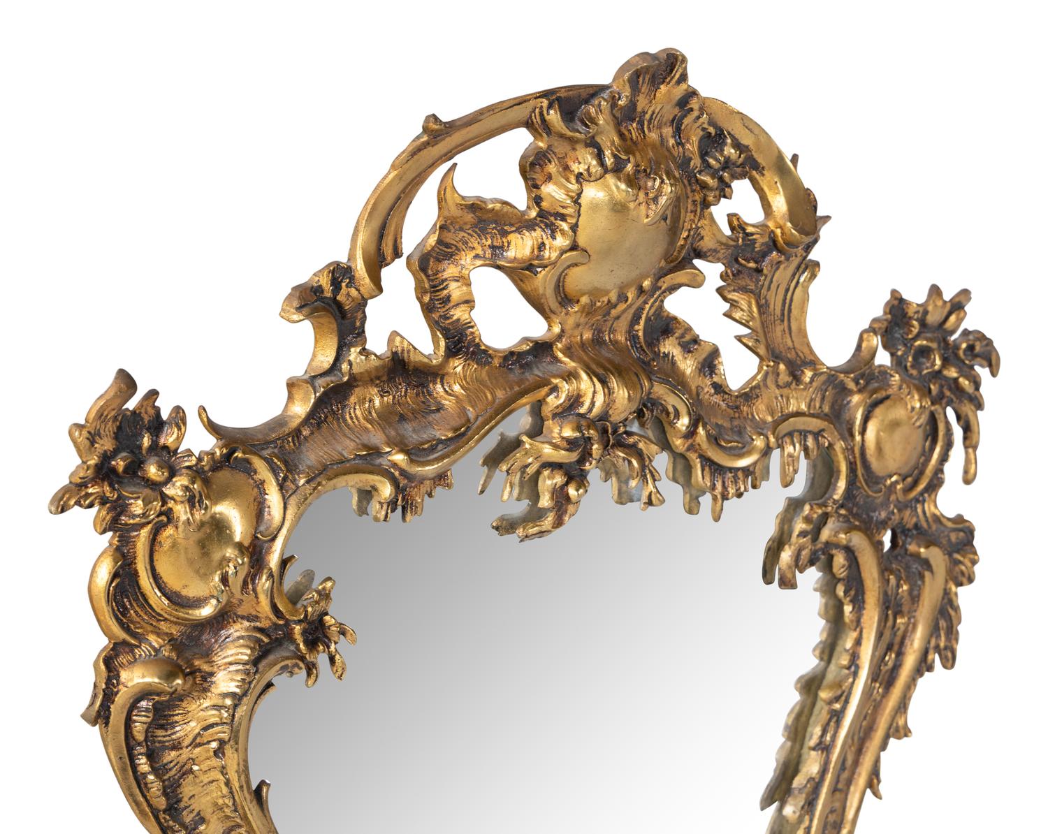 A Rococo Style Gilt Bronze Mirror