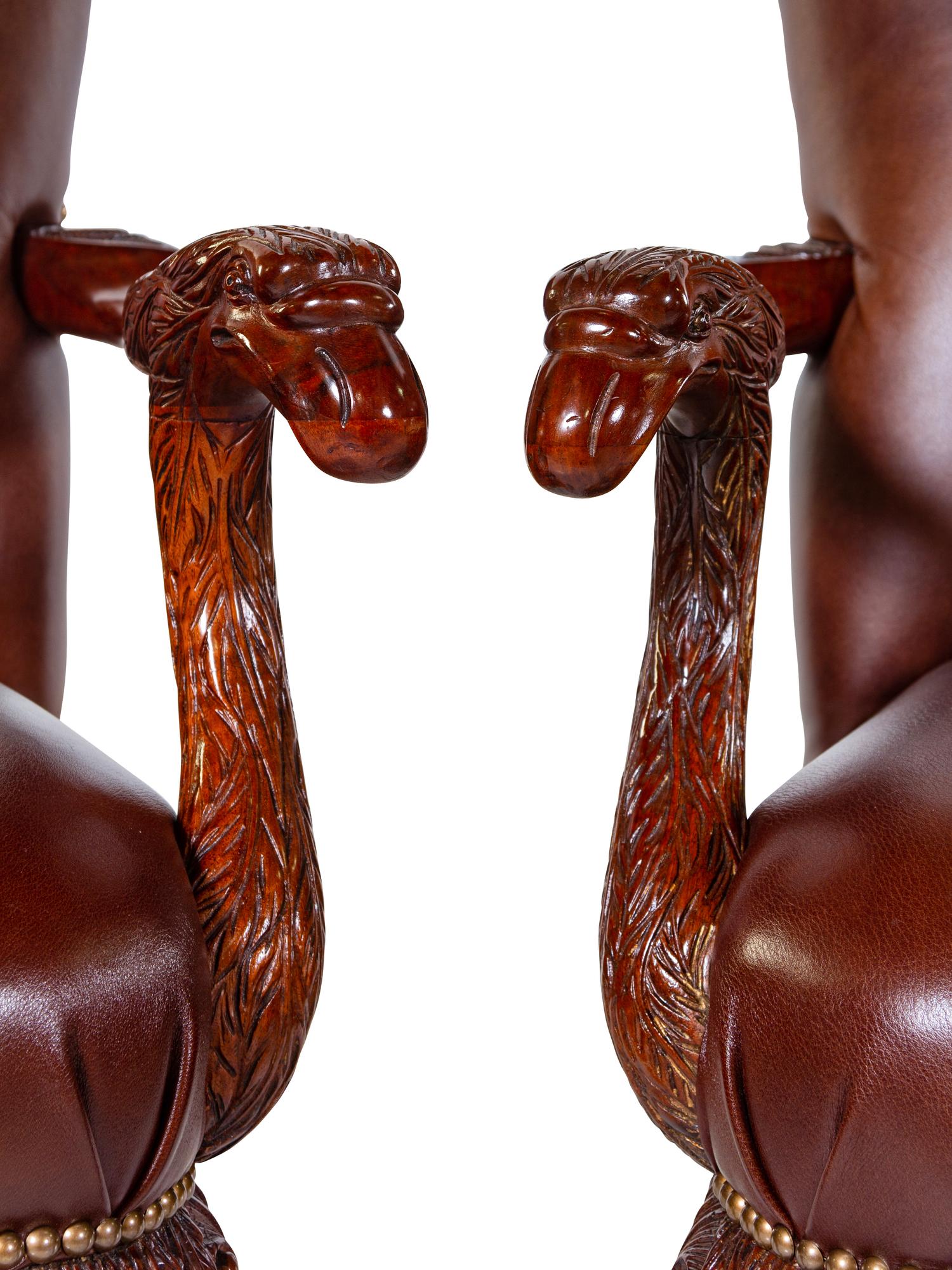 A Pair of George III Style Mahogany Armchairs — 20TH CENTURY