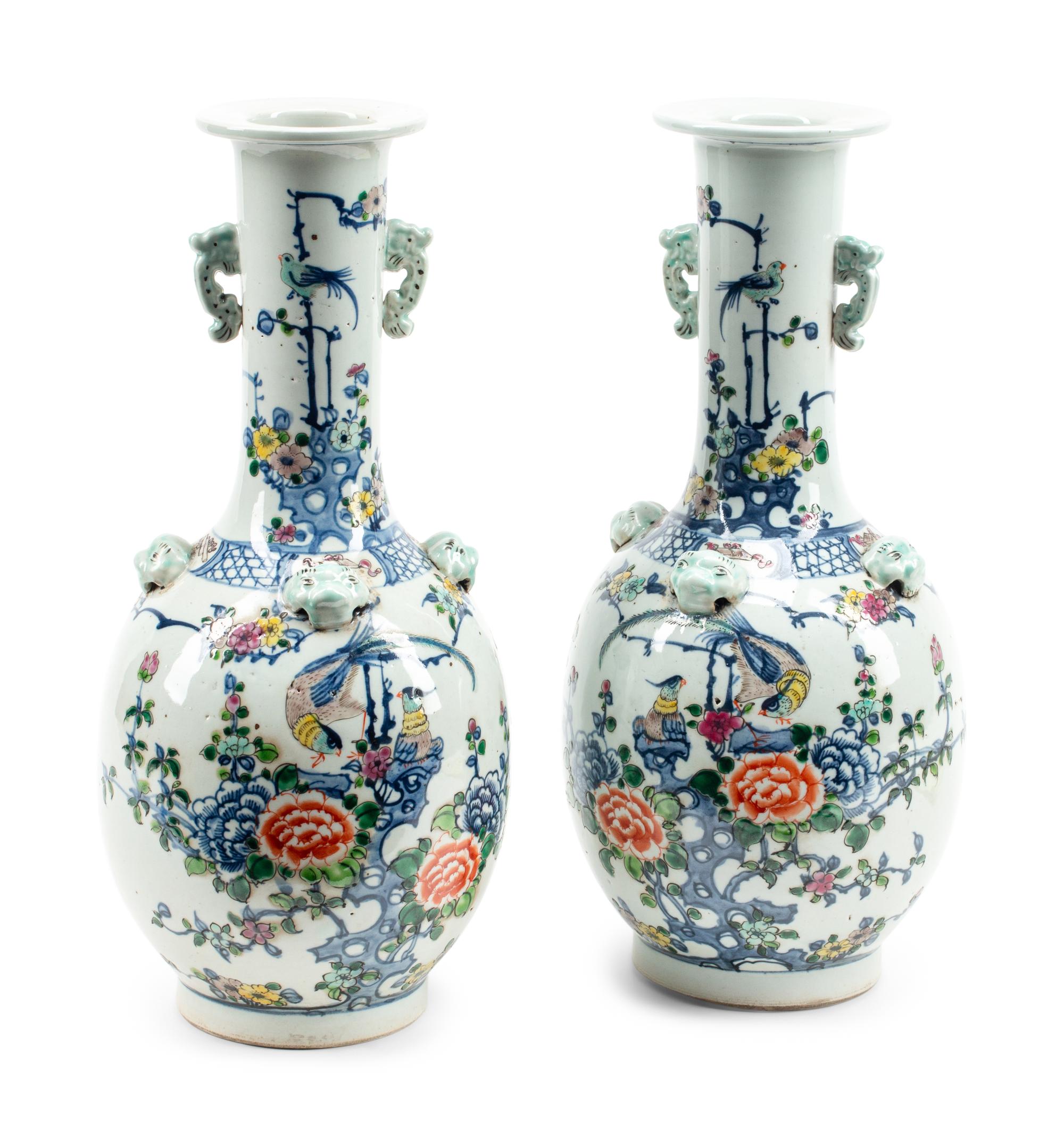 A Pair of Chinese Export Porcelain Vases