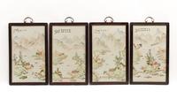 A Set of Four Chinese Framed Porcelain Plaques