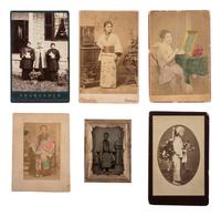 [EARLY PHOTOGRAPHY]. A group of photographic portraits of East and South Asian subjects.
