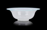 Barovier & Toso, Italy, SECOND HALF 20TH CENTURY, Latticino bowl, with blue lip wrap