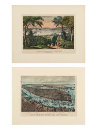 [NEW YORK SCENES] -- CURRIER and IVES, publishers City of New York and Environs, 1875. (G.1226). -- The Narrows, New York Bay. From Staten Island, n.d. (G.4760).