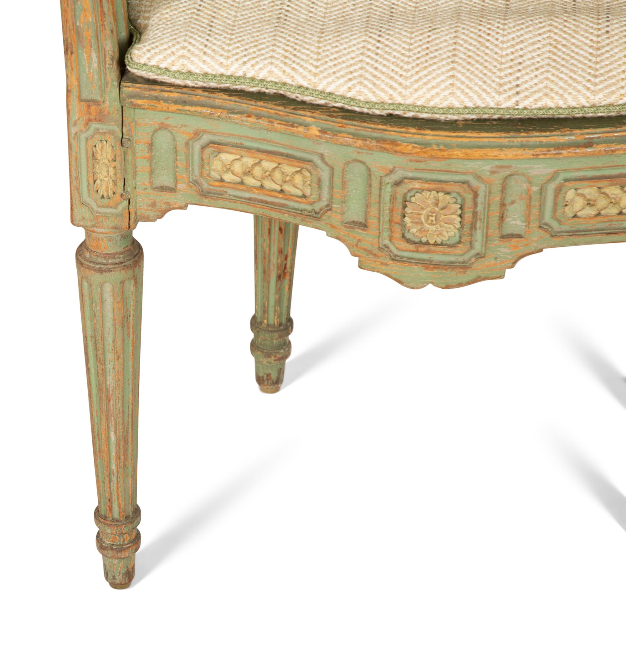 A Pair of Northern European Painted Bergeres