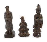 Three Chinese Bronze Figures