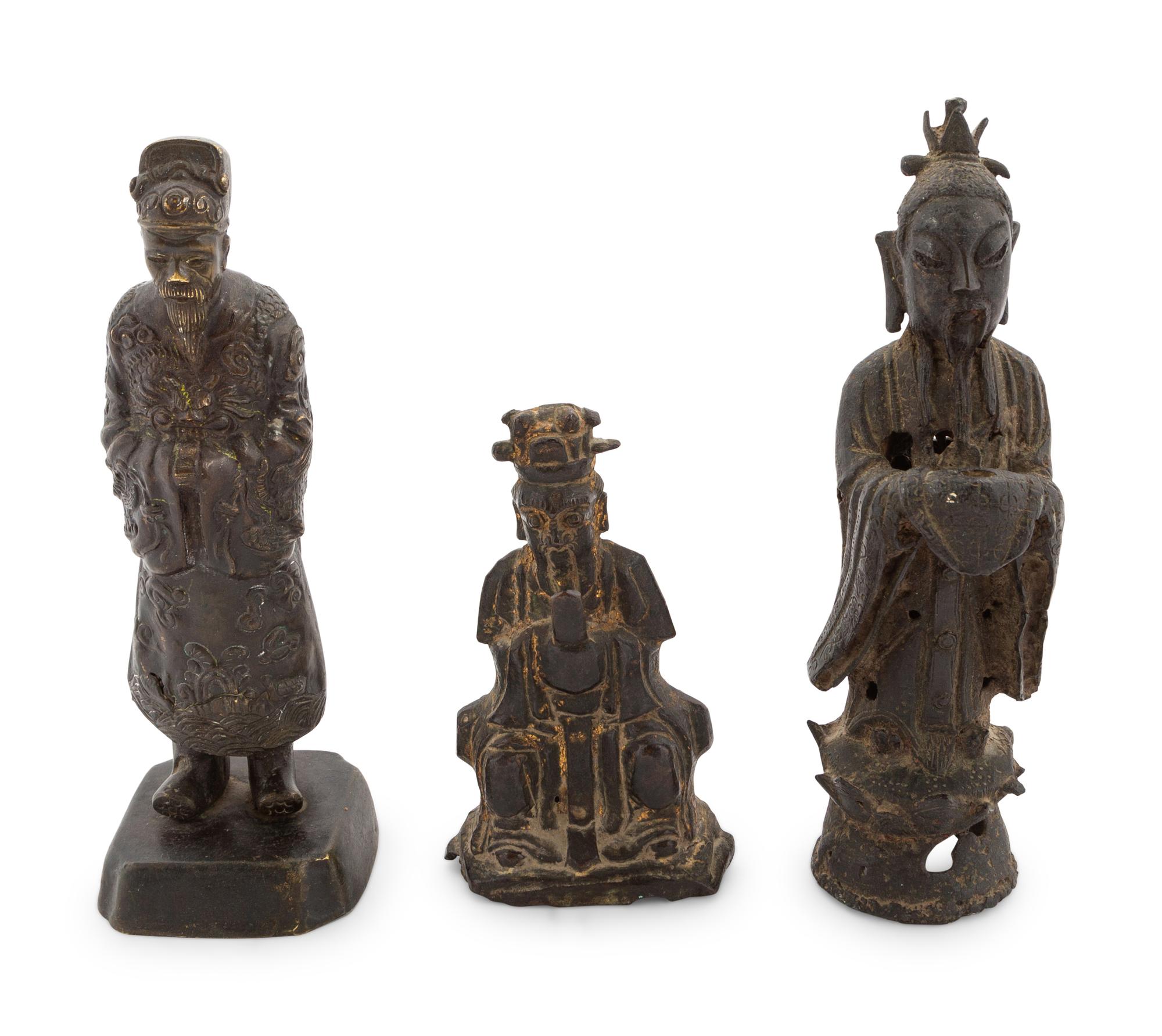 Three Chinese Bronze Figures