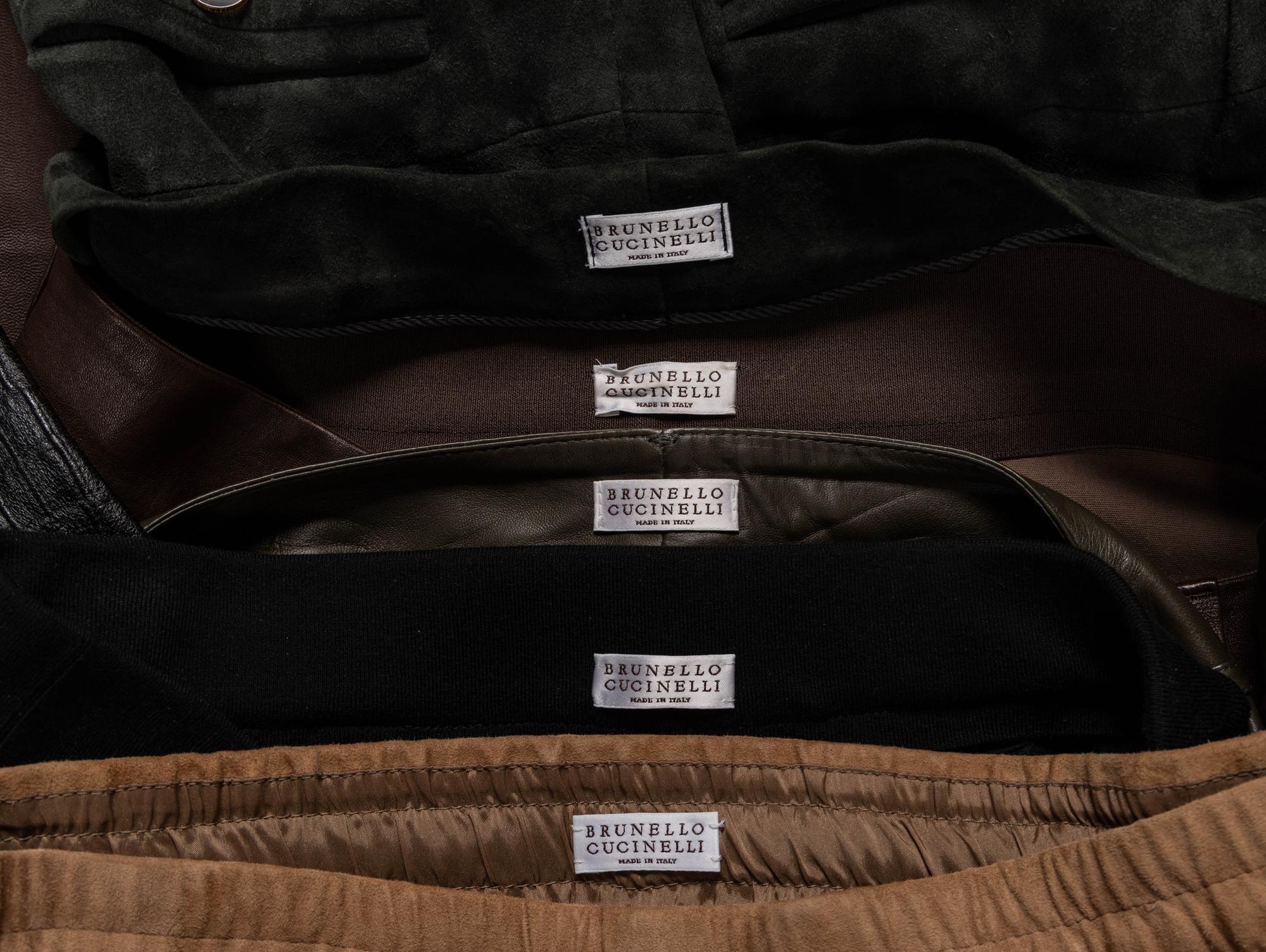 Brunello Cucinelli, Five Pairs of Leather Pants