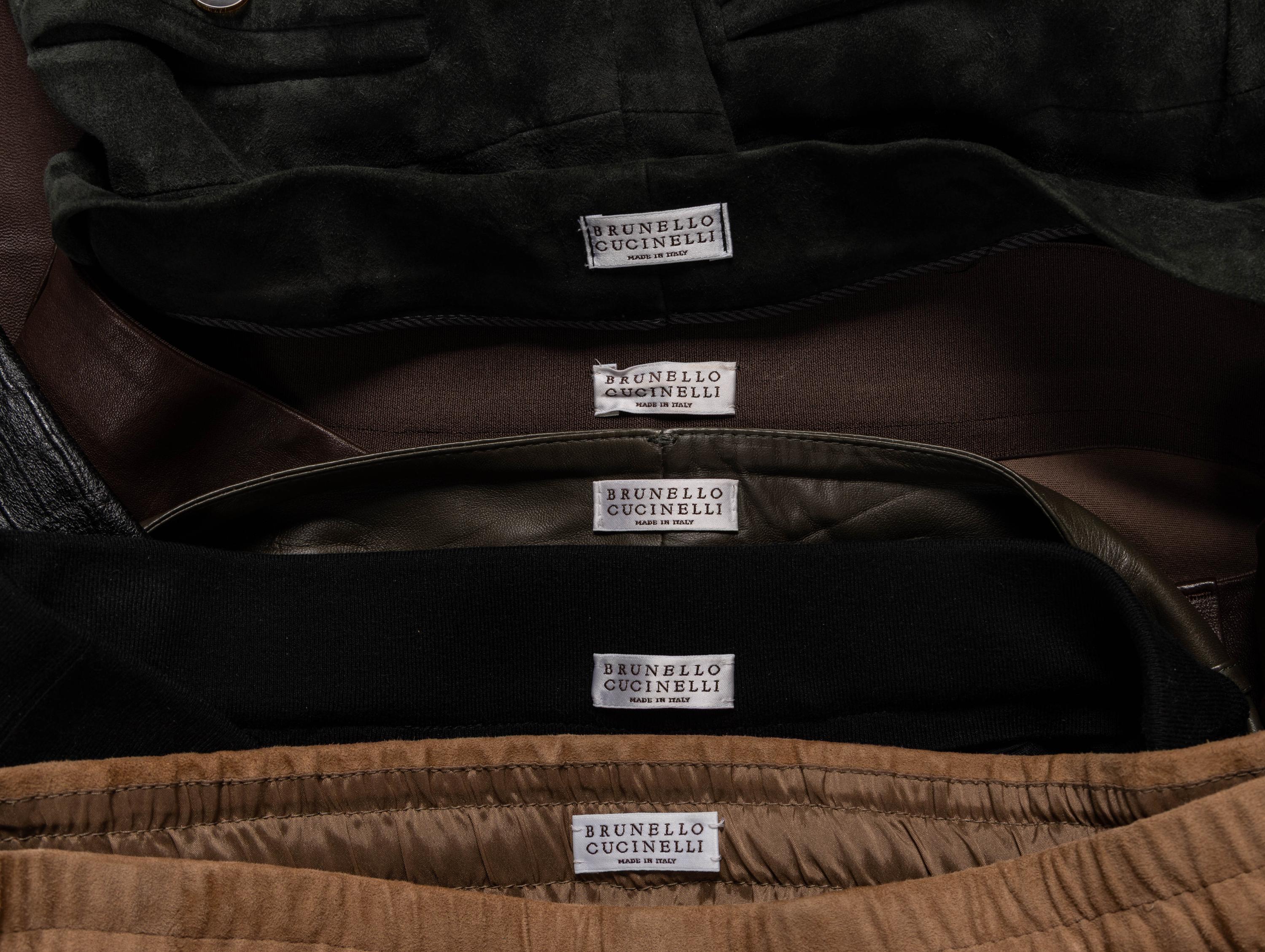 Brunello Cucinelli, Five Pairs of Leather Pants