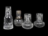 Three William Yeoward Glass Bedside Waterstands and Another
