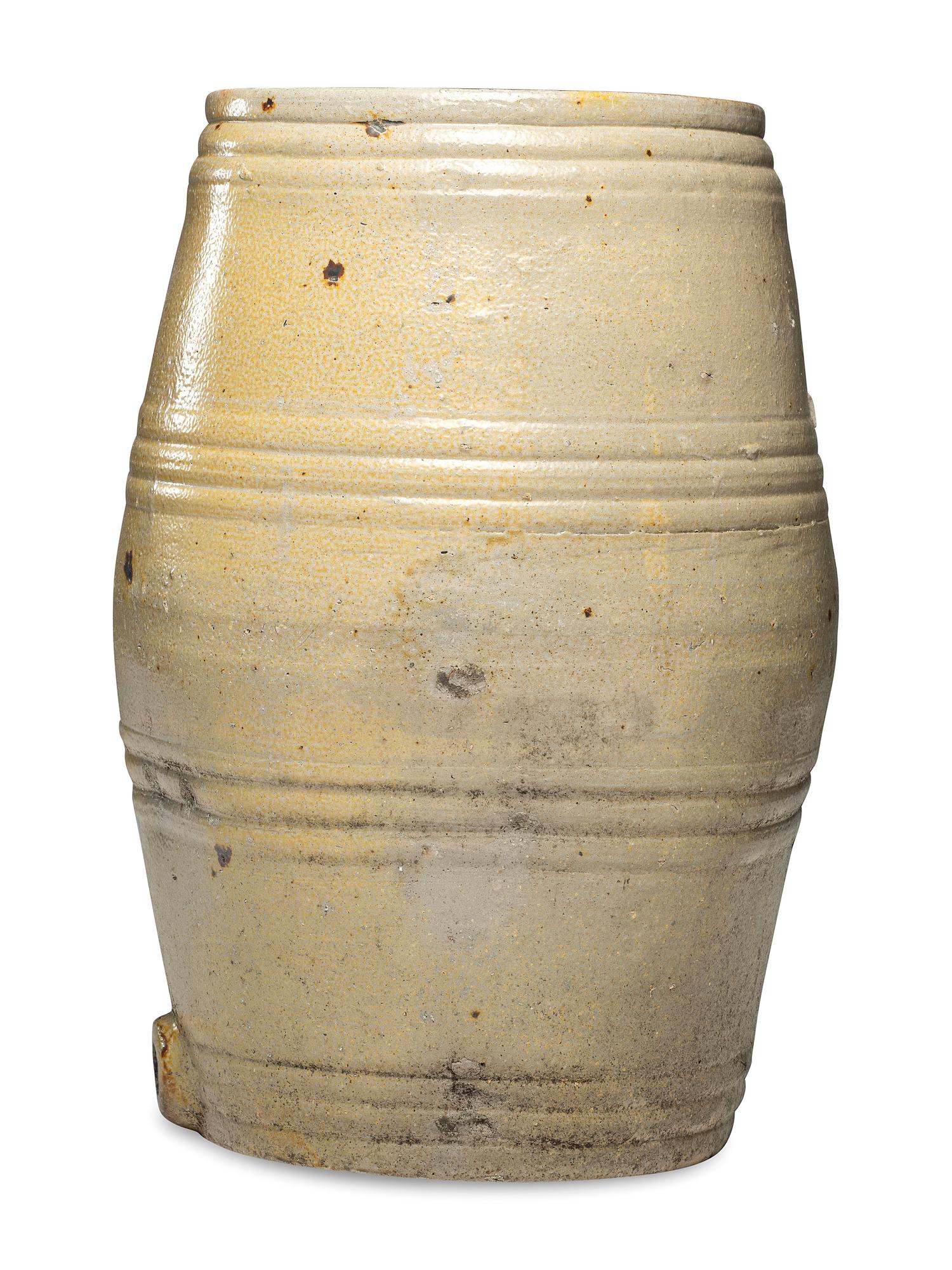 An Eight-Gallon Molded Stoneware Cask or Cooler