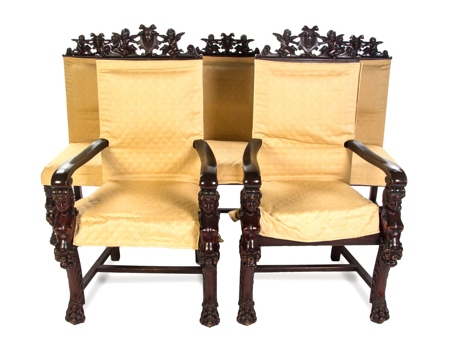 An American Mahogany Dining Room Suite, R.J. HORNER, Height of tallest 80 inches. — R.J. HORNER,