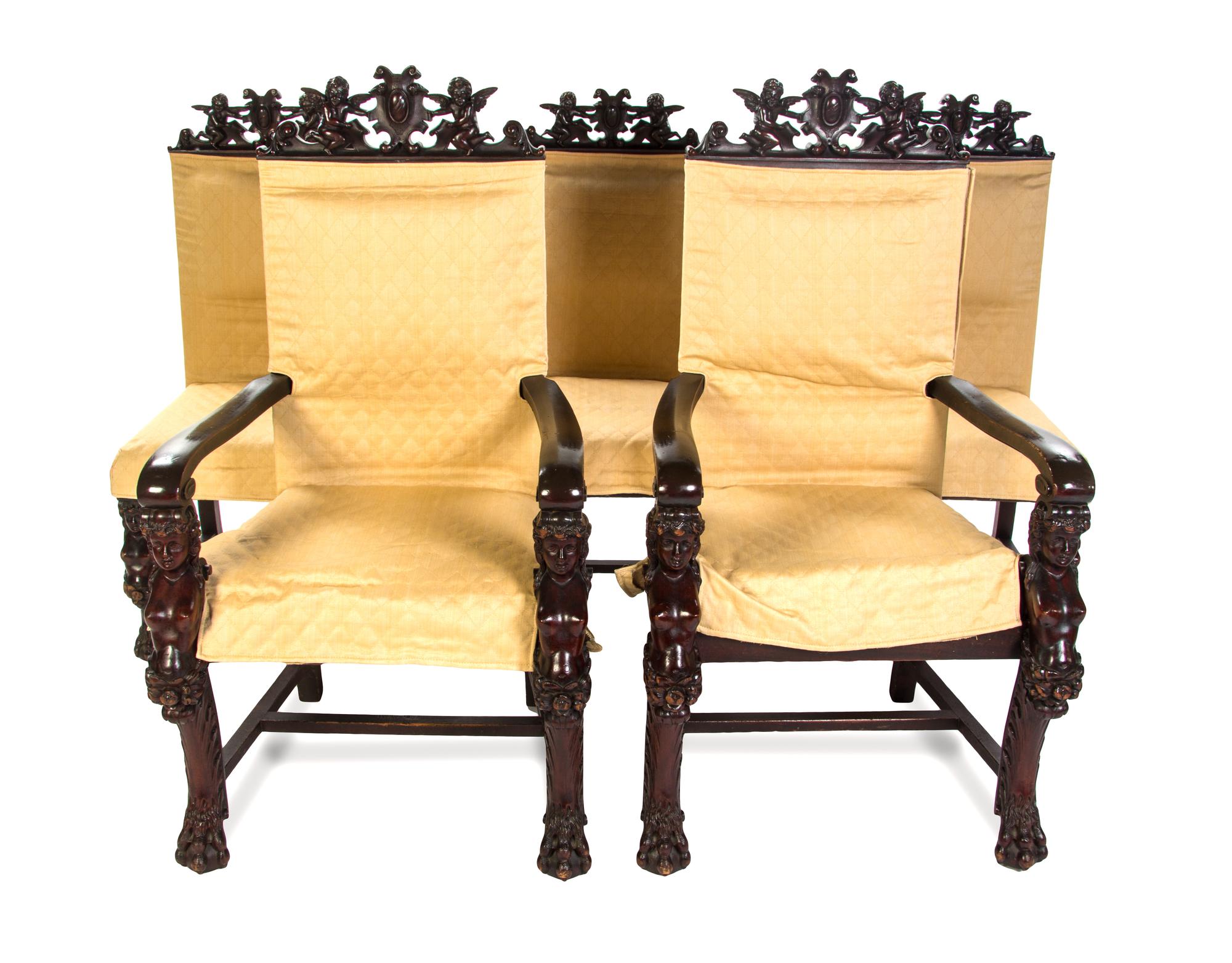 An American Mahogany Dining Room Suite, R.J. HORNER, Height of tallest 80 inches. — R.J. HORNER,