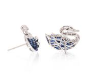 DIAMOND AND SAPPHIRE SWAN EARRINGS