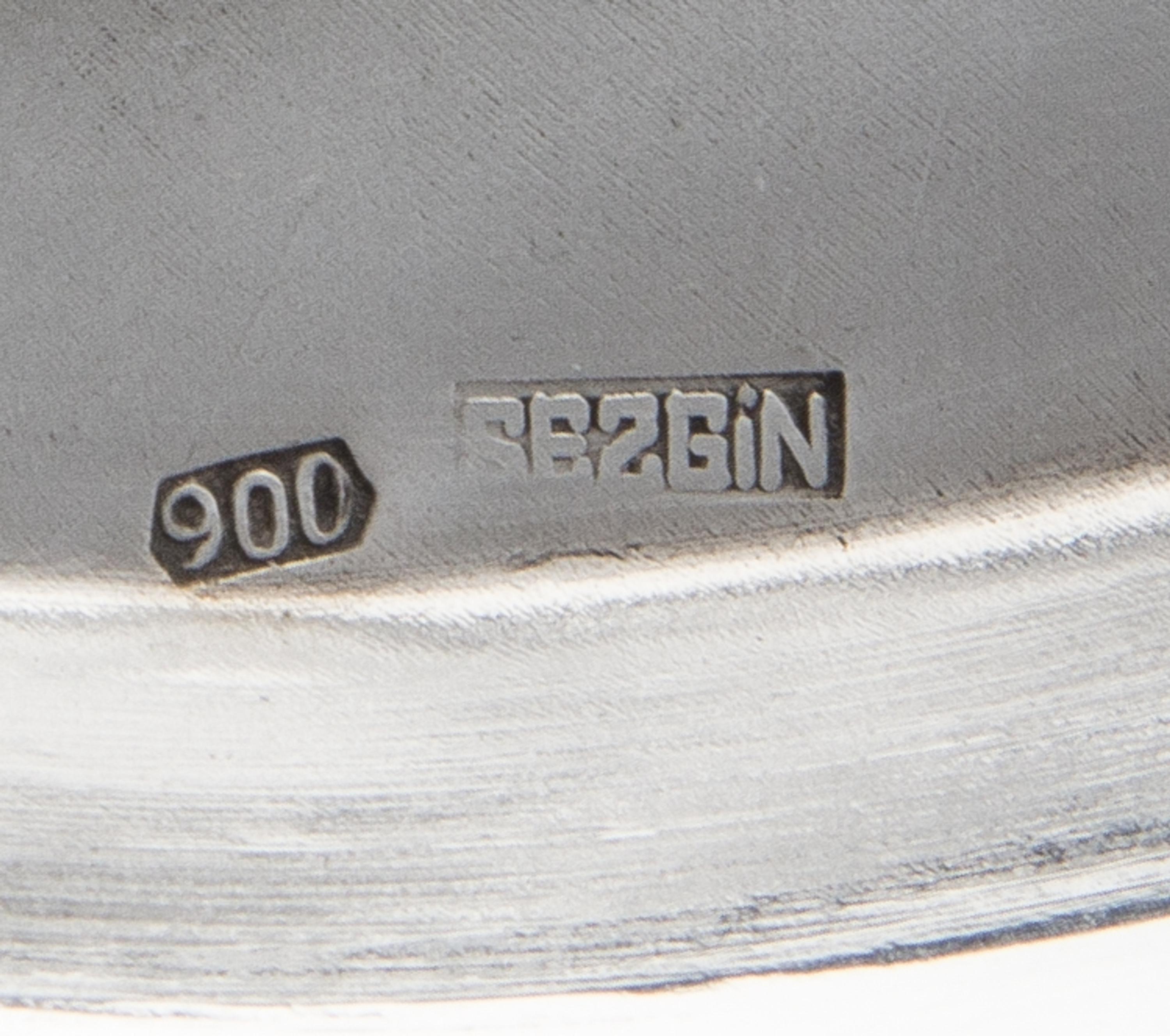 A Turkish Samodorok Decorated Silver Bowl, Sezgin, Istanbul, Mid-20th Century,