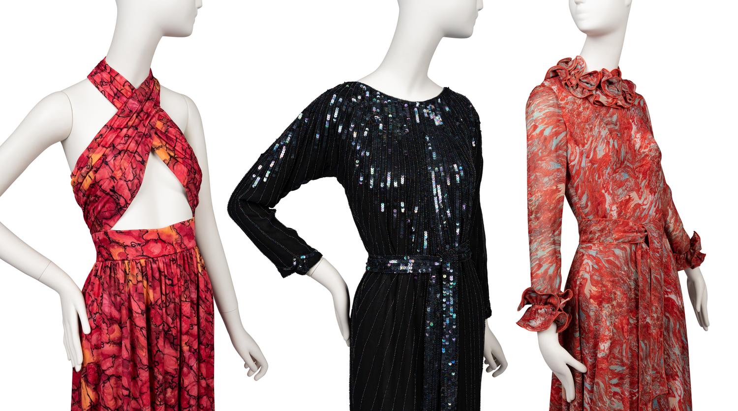 Three La Mendola Dresses and Press / Photo Archive, 1960-80s