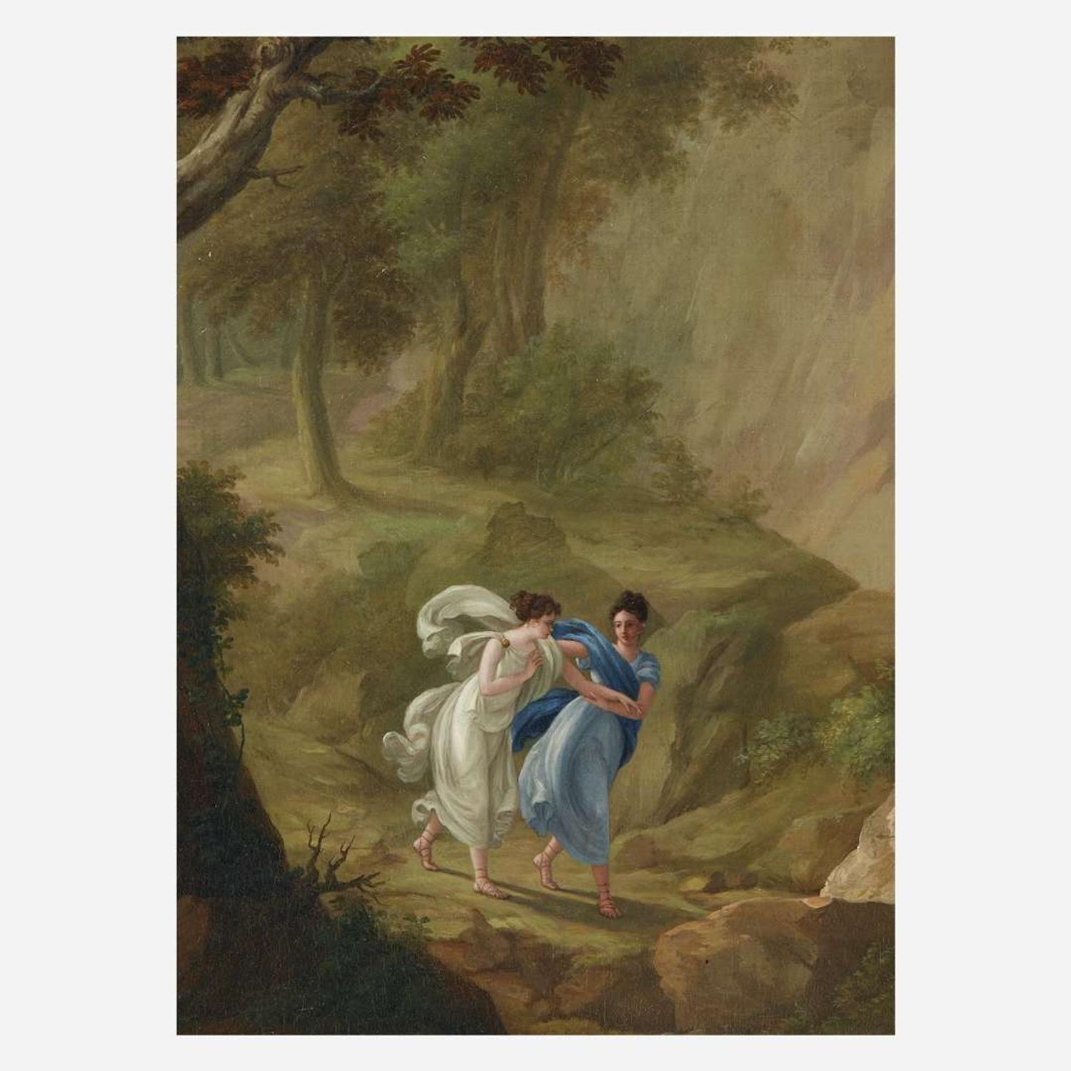 Anna Matteini (Italian, Early 19th Century-1878) Delphic Muses Approaching the Corycian Cave on Mount Parnassus, Greece