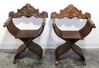 A Pair of Renaissance Revival Chairs. Height 36 1/4 inches.