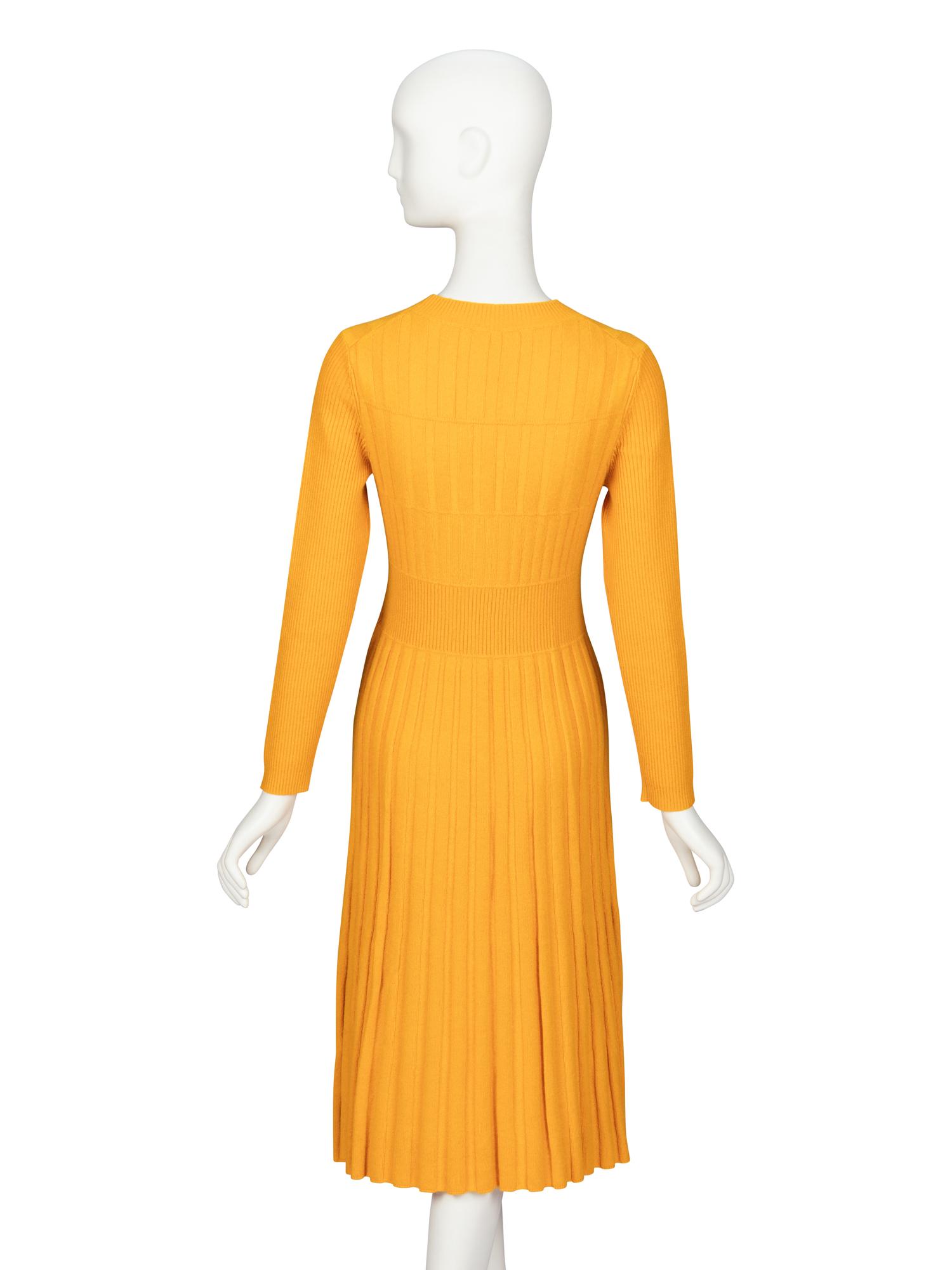 Chanel, Saffron Wool Knit Dress
