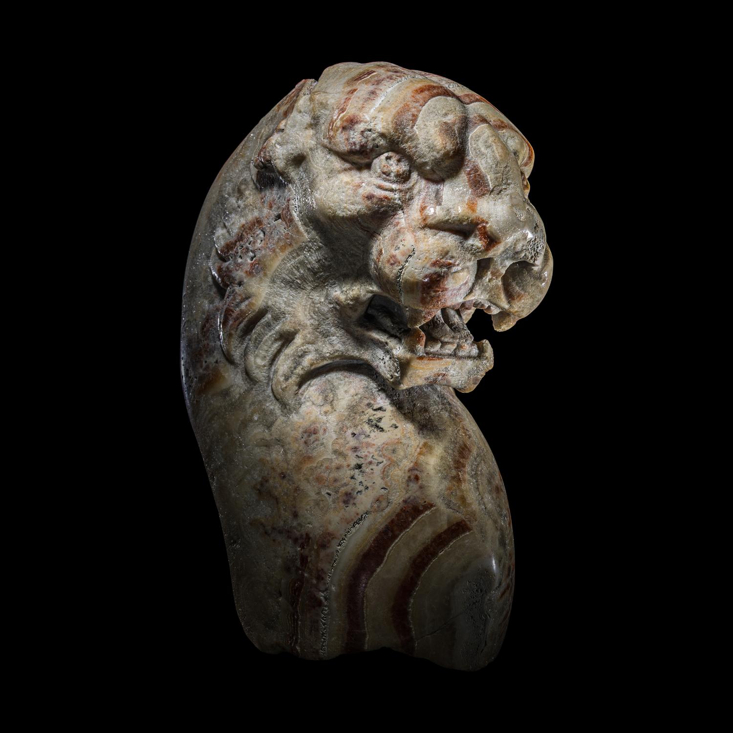 A Roman Alabaster Trapezophoros Fragment in the Form of a Panther