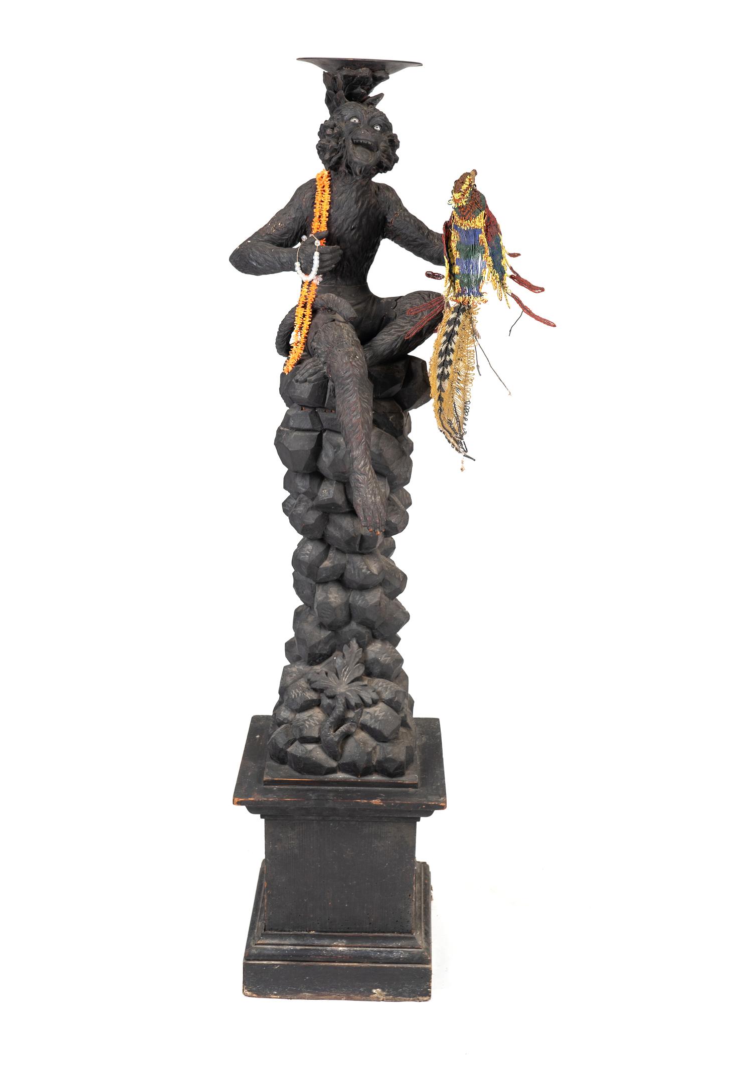 An Italian Carved Wood Monkey-Form Stand — LATE 19TH/EARLY 20TH CENTURY