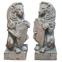 A Pair of Glazed Terra Cotta Lions 23" W x 23" D x 40" H — United States, Circa 1920