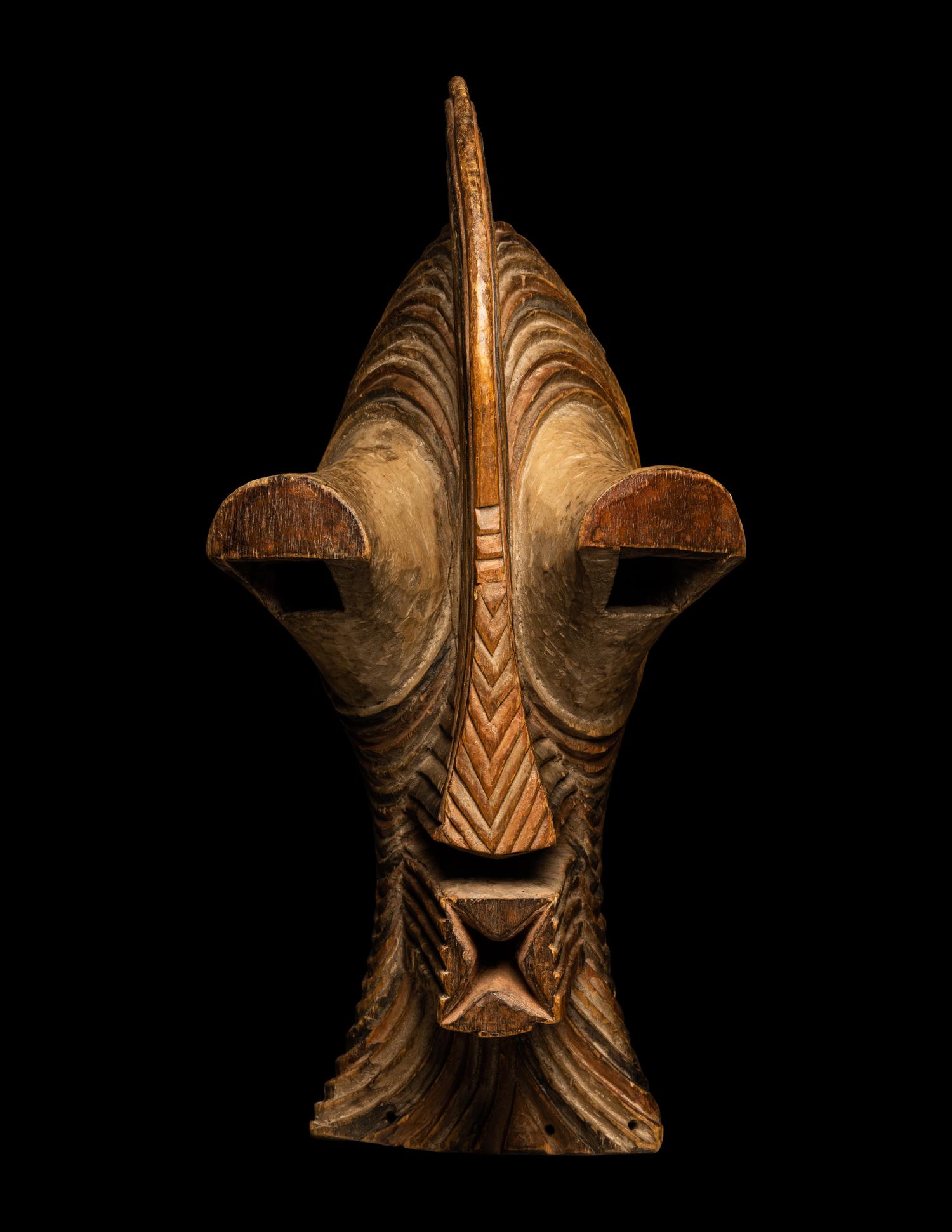A Songye Wood Male Mask (Kifwebe)