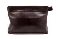 A Chanel Brown Leather Large Clutch, 12 x 8 x 3 inches.