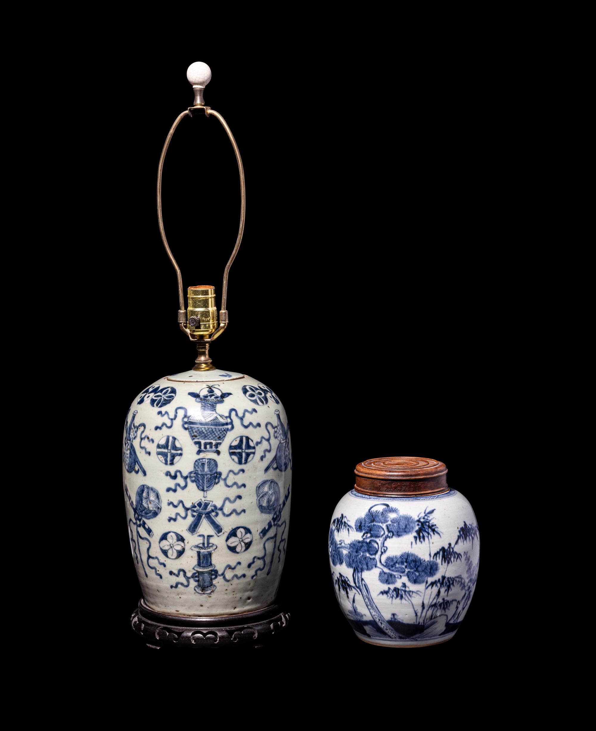 Two Chinese Blue and White Porcelain Jars