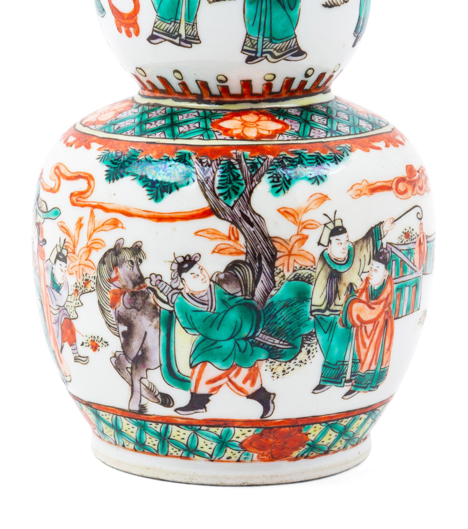 Two Chinese Famille Verte Porcelain Vases