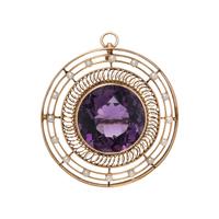 ANTIQUE, YELLOW GOLD, AMETHYST AND SEED PEARL PENDANT/BROOCH