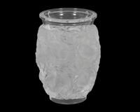 A Group of Three Lalique Vases and a Decanter
